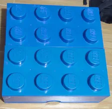 LEGO Bulk Lot Mixed Bricks & Pieces w/ Minifigure Parts, Blue Storage Box