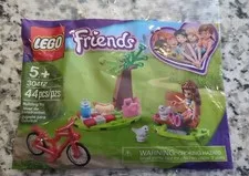 30412 LEGO Friends Park Picnic Bench Bike Tree Birds & Food Polybag New Retired