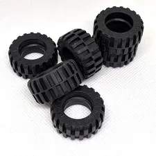 LEGO Parts - Black Tire 30.4 x 14 Offset Tread - No 30391 - QTY 6