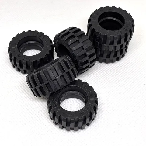 LEGO Parts - Black Tire 30.4 x 14 Offset Tread - No 30391 - QTY 6