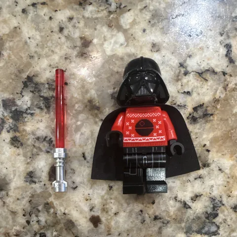LEGO Star Wars Darth Vader Holiday Sweater Minifigure Cape Red Lightsaber