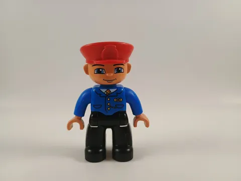 Lego Duplo Train Conductor Red Hat 2.5" Figure Engineer Station Worker Man #1
