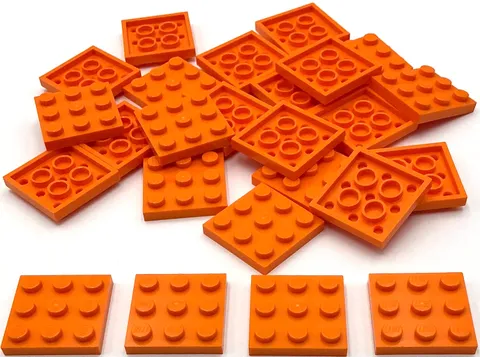 Lego 25 New Orange Plates 3 x 3 Stud Parts
