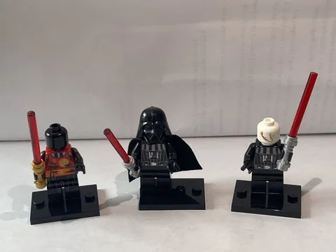 LEGO Star Wars Lot of 3 Darth Vader Minifigures sw1029 Stands Cape White Head