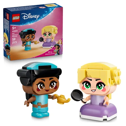 LEGO Disney Princess Mini Jasmine & Rapunzel Figures - Collectible Toy w/ 2 Mini
