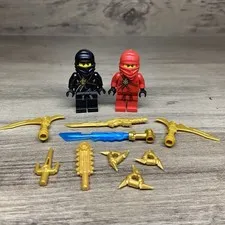 LEGO Ninjago Golden Weapons Minifigures Lot of 2 Kai Cole with Weapons Authentic