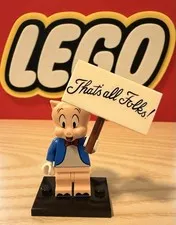 Lego Looney Tunes Porky Pig Minifigure With Accessory