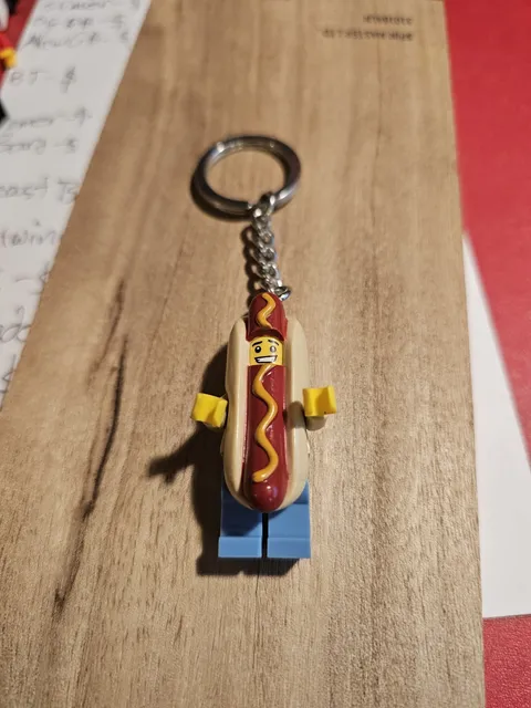 LEGO Hot Dog Suit Guy Keychain Keyring Series 13 Minifigure 853571 Retired