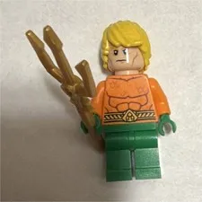 LEGO Aquaman Minifigure w/ Trident, Orange Torso & Green Legs, Plastic
