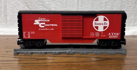 Custom Brick Train Santa Fe Red Boxcar