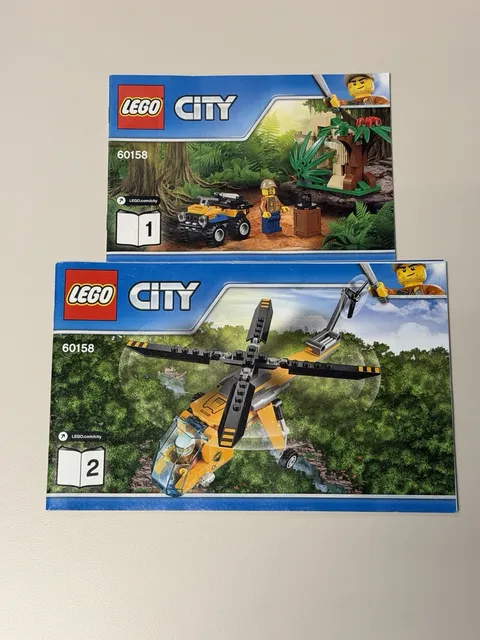 LEGO City Jungle Cargo Helicopter 60158 Instruction Manual Booklet 1 & 2