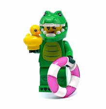 LEGO MINIFIGURES Crocodile Costume Minifigure w/ Duck & Lifebuoy (Item 8)