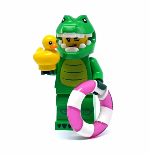 LEGO MINIFIGURES Crocodile Costume Minifigure w/ Duck & Lifebuoy (Item 8)