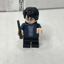Lego MiniFigure, HARRY POTTER w/Dark Blue open Jacket, 76388 hp288 Hogsmead Vill