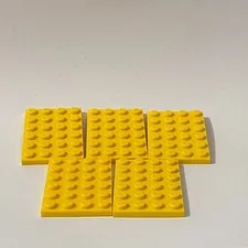 Lego 3032 Yellow Replacement Add-on Pieces Parts Lot of 5