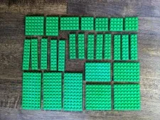 Lot of large green LEGO plates - 4x4 4x6 6x8 6x12 8x8 2x8 2x10