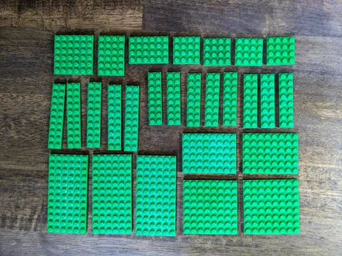 Lot of large green LEGO plates - 4x4 4x6 6x8 6x12 8x8 2x8 2x10