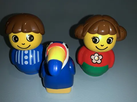 Lego Duplo Boy Girl And Parrot Figures Pre-Owned 