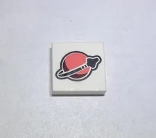 Lego 2x2 Classic Space Logo Tile Printed New Pink 819 White