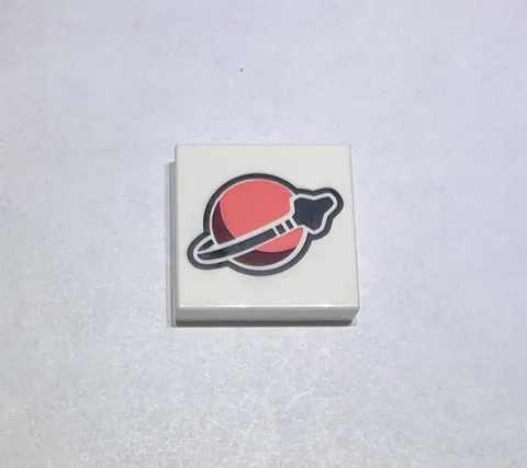 Lego 2x2 Classic Space Logo Tile Printed New Pink 819 White