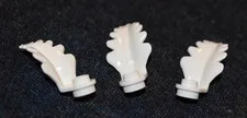 (3) 2x3x2 White Upward Leaf / Leaves Bricks ~ New Lego Parts ~