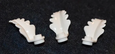 (3) 2x3x2 White Upward Leaf / Leaves Bricks ~ New Lego Parts ~
