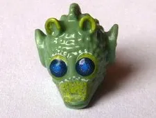 Minifigure, Head, Modified SW Rodian with Dark Blue Eyes and Lime Mar - New LEGO