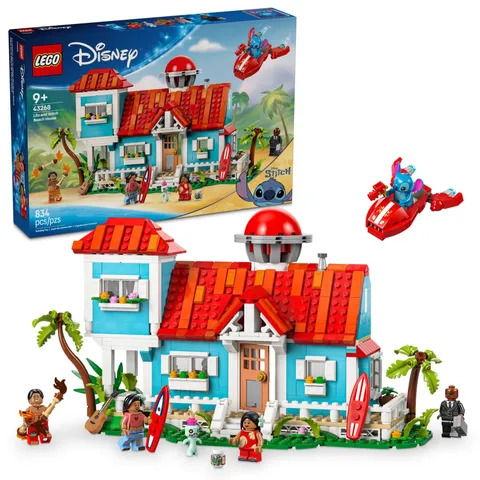LEGO Disney Lilo and Stitch Beach House Toy - 15" x 10.3", Multicolor
