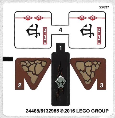 LEGO STICKER SHEET 70599 COLE'S DRAGON from set New