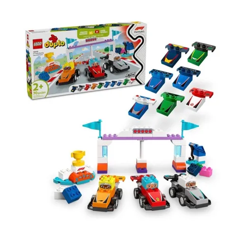 LEGO Duplo F1 Team Race Cars & Drivers  Formula 1 Building Set 70pc New