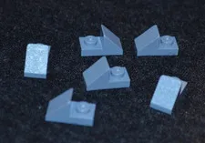 (6) 1x2 Sand Blue Plate w/ Half at 45 degree Slope Bricks ~ New Lego Parts ~