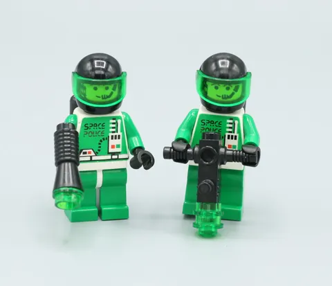 LEGO SPACE POLICE II SP037 Minifigure Lot x2 Vintage Mini Figure Green Original