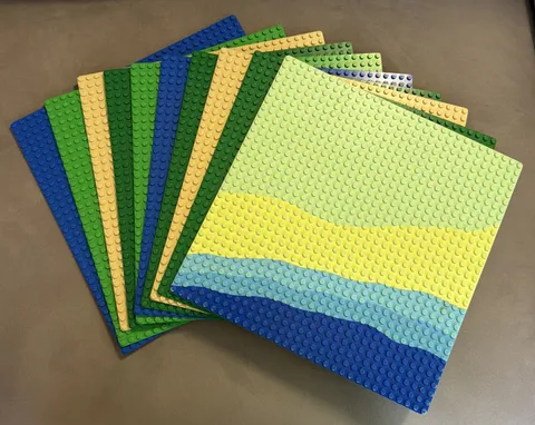 (Lot of 10) LEGO 32x32 Blue & Green & Tan & Beach Baseplates Genuine 10”x10”s