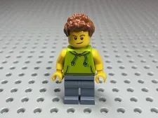 LEGO Minifigure Male Lime Hoodie Drawstrings Torso: 973pb2735c01