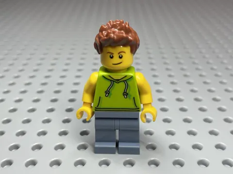 LEGO Minifigure Male Lime Hoodie Drawstrings Torso: 973pb2735c01
