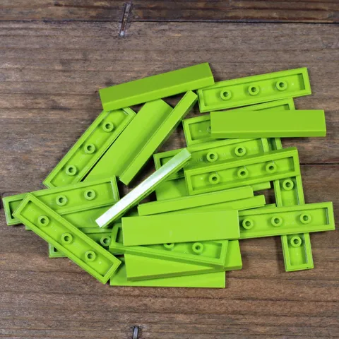 LEGO Lime Green Tile Plate 1 x 4 Part No. 2431 Qty 25