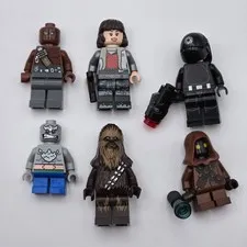 LEGO Star Wars Minifigure Lot 6 Chewbacca Jawa Weapons Lightsaber Ship Parts