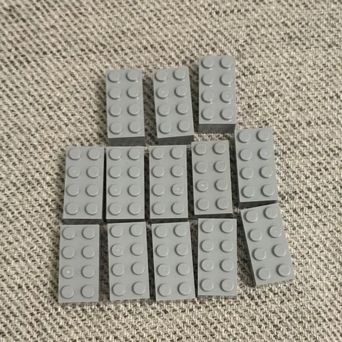 LEGO Gray 2x4 Plastic Bricks Lot of 13 Basic Building Pieces