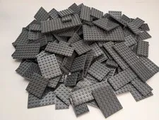 LEGO 150pcs 4x4 4x6 4x8 6x6 8x8 8x16 Dark Gray Baseplates Bulk Lot Plates Base