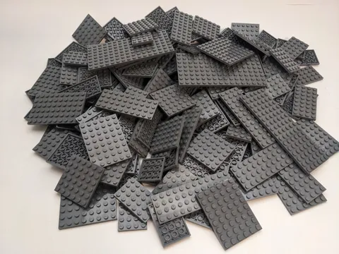 LEGO 150pcs 4x4 4x6 4x8 6x6 8x8 8x16 Dark Gray Baseplates Bulk Lot Plates Base