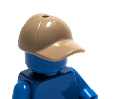 Lego - Minifigure Headgear - Tan / Brown, Cap Hat, Curved Bill
