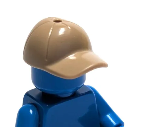 Lego - Minifigure Headgear - Tan / Brown, Cap Hat, Curved Bill