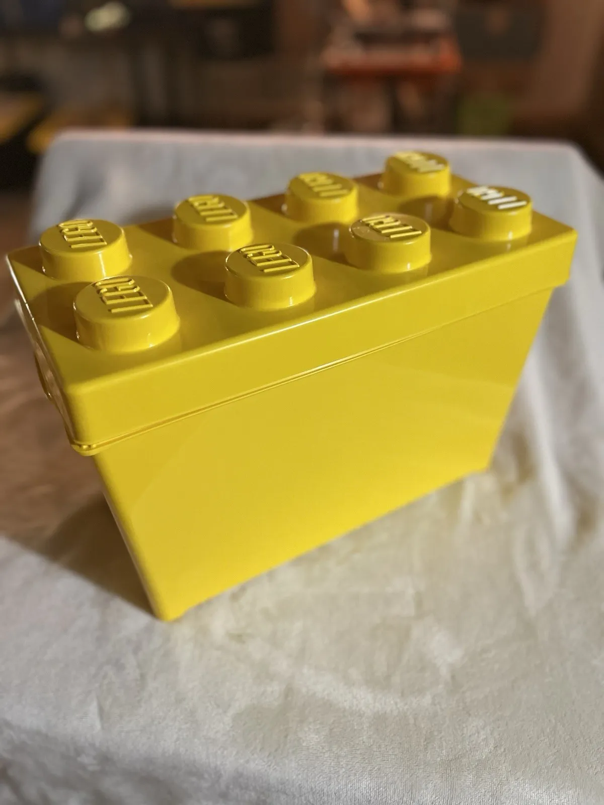 LEGO Yellow Stackable Storage Brick Container Plastic 10in tall x 14in L x 7in w