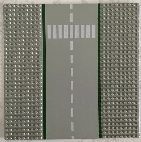 LEGO Vintage Gray 10x10 32x32 Baseplate Airport Runway Roadway