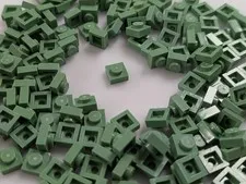 Lego x175 New Sand Green Plates 1 x 1 Stud Pieces # 3024
