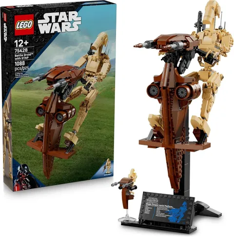 LEGO Star Wars: The Phantom Menace Battle Droid w STAP 75428 - NEW - Ships Fast!