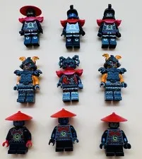 (9) LEGO Ninjago Minifigure Parts And Pieces Lot Stone Army Helmets Armor