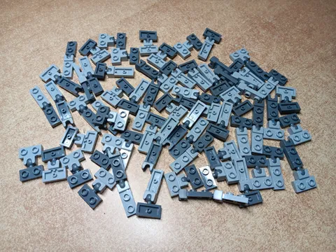 LEGO BULK LOT 60 1X2 MODIFIED PLATES TOW BALL AND SOCKET ON SIDE #14704 #14417
