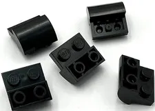Lego 5 New Black Slopes Sloped Curved 2 x 2 Inverted with 2 Recessed Studs Parts