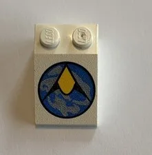 LEGO Space White Slope 33 3 x 2 with Exploriens Logo Pattern #3298p10